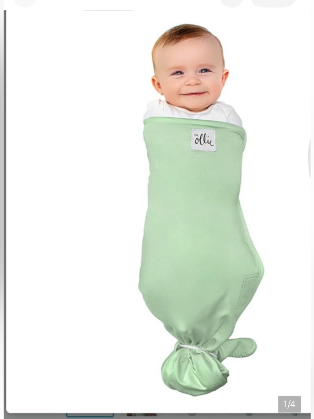 The Ollie Escape-Proof Baby Swaddle in Mint Green